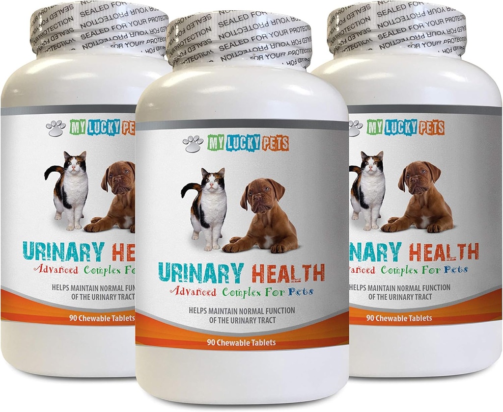 Cat Vitami urinar - Animale de companie Complex de sănătate urinară - pentru câini și pisici - Advanced Bladder Support - Cranberry Relief pentru pisici - 3 sticle (270 tratează)