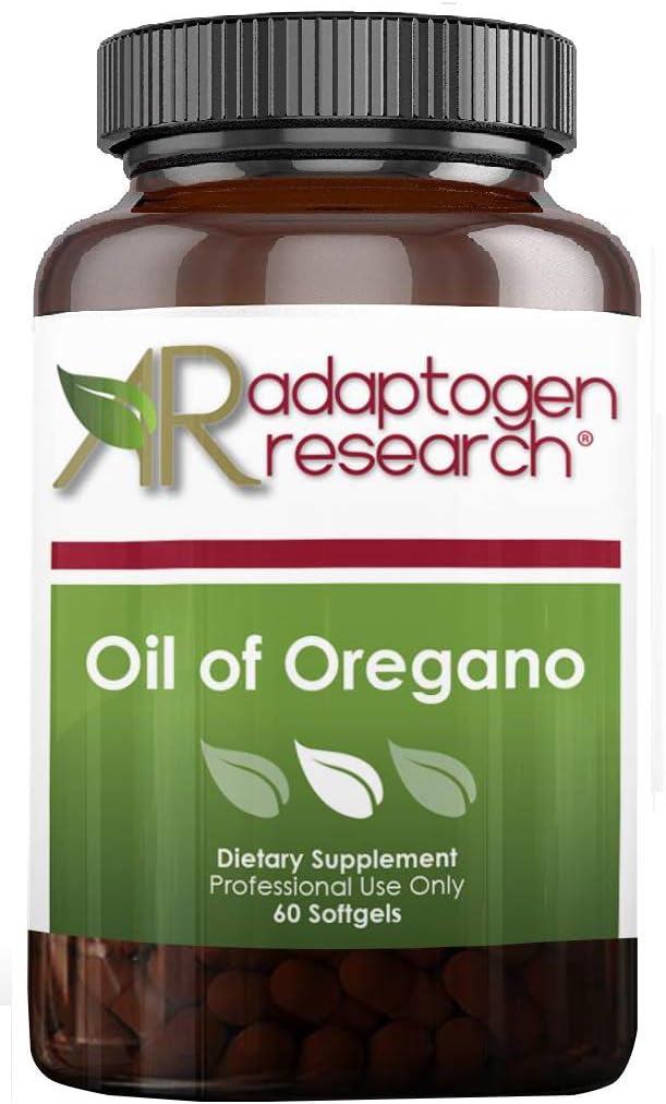 Ulei de Oregano Softgels - Suplimentul de ulei Oregano cu Carvacrol foarte concentrat - Suporturi Curățare intestinală - Pilule mici (60 Softgels) Aur