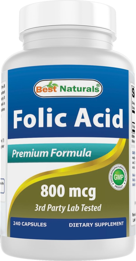 Cele mai bune Naturale Acid folic 800 mcg 240 capsule