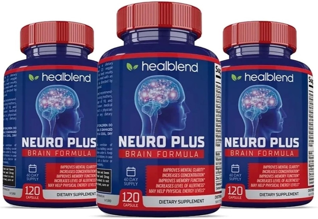 Neuro Plus Brain & Focus Formula - Brain Booster Supliment, Suportă Claritatea Mintala & Focus - Îmbunătățește Concentrarea și Energia Mintala 