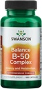 Complexul Swanson B-50 - Suplimentul de vitamine care promovează sprijinul energetic și metabolic - Poate sprijini sănătatea inimii, memorie și suport - (100 capsule)