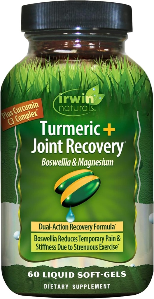Turmeric After Sport by Irwin Naturals, with Boswellia & Magneziu, Powerful post-workout Recovery, 60 Liquid Soft-Gels