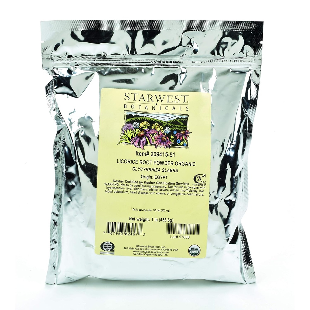 Starwest Botanics Organic Licorice Root Powder, 1 Lire