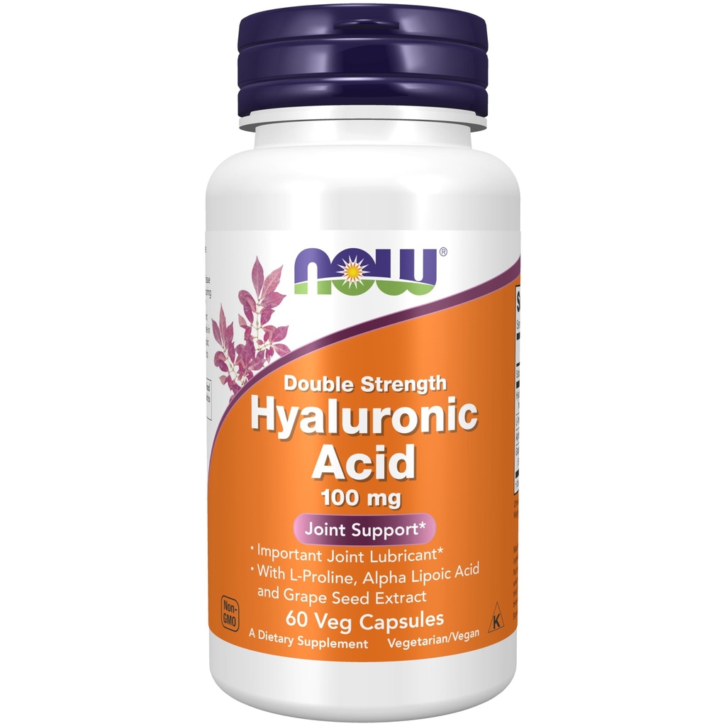 ACUM Alimente Suplimente, Acid hialuronic 100 mg, Dublu de putere cu L-Proline, Alfa Acid lipoic și extract de semințe de struguri, 60 Veg capsule