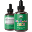 Copii vitamine din plante. Copii lichidi Herbal Multivitamine. Fără gust amar. Sugar gratuit 14-in-1 Vegan suplimente picături pentru copii mici, copii, adolescenți. Amestecate în apă Ei nici măcar nu-l va gusta