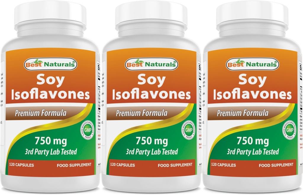 Cele mai bune Naturale Soy Isoflavones 750 mg 120 capsule (120 numere de 3)