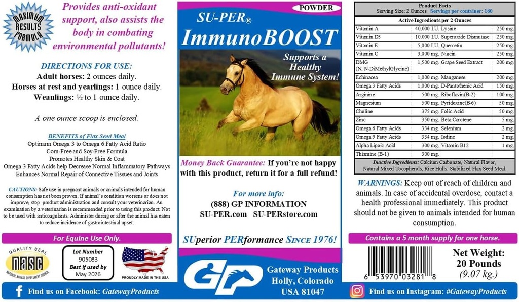 SU-PER ImunoBOOST Cai Supliment anti-Oxidant - Suporturi Sistemul imunitar și deficiențe nutriționale - Vitamine E & C, extract de semințe de struguri, extracte de plante - 20 Lire, 5 luni de aprovizionare