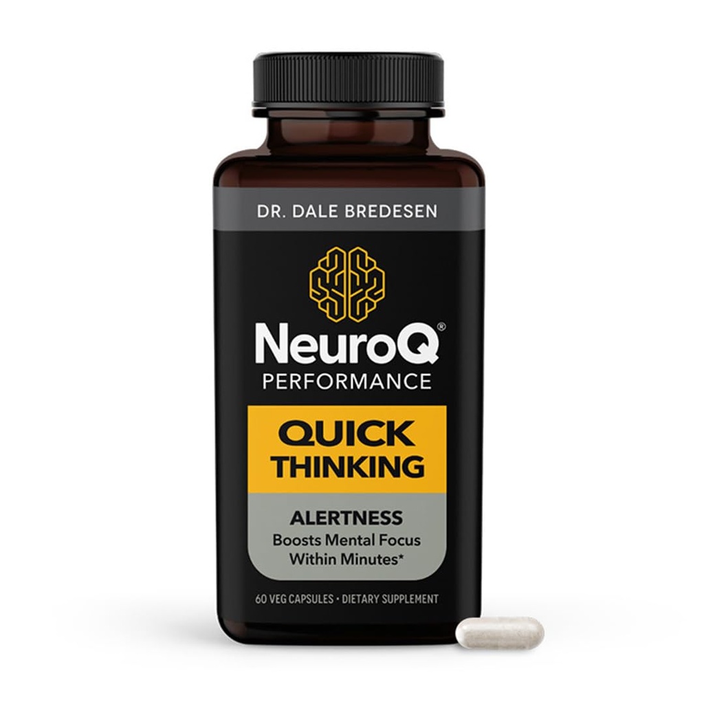 LifeSeasons NeuroQ - Pastile de suplimentare pentru gândire rapidă - stimulează vigilența + susține Focusul mental - L-Theanină Cafeină L-Tyrosine & Beta-Alanină (60 capsule)