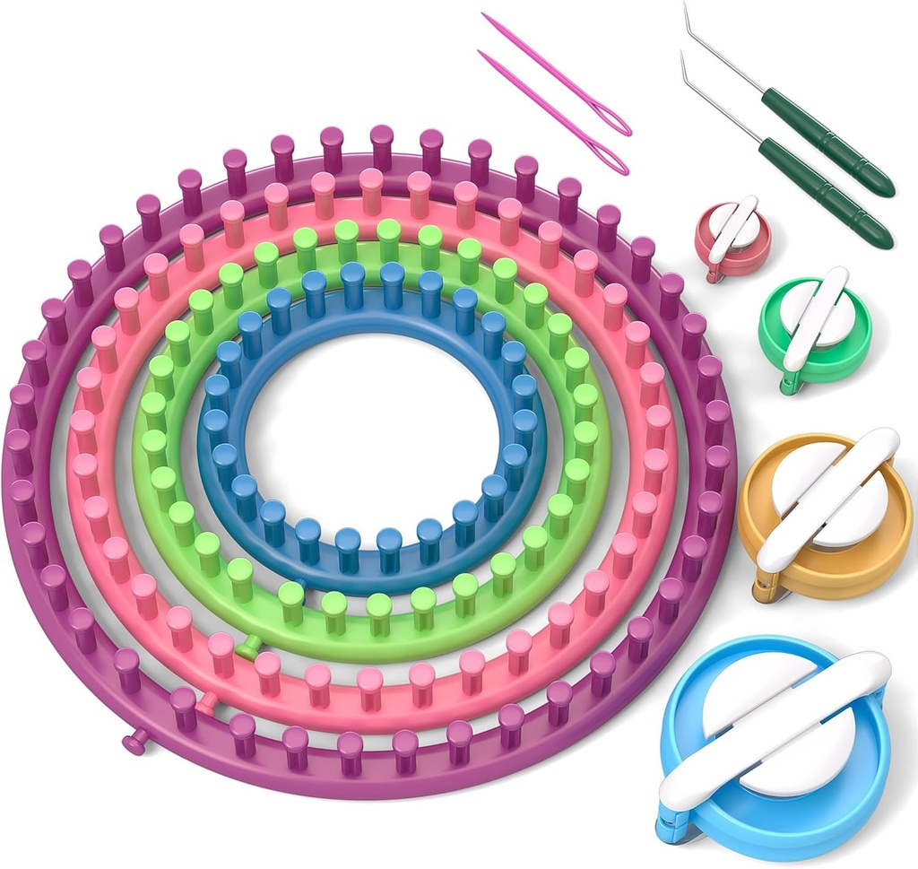 READAEER Rotund tricotare Looms Set Craft Kit instrument cu cârlig ac şi Pompom Maker