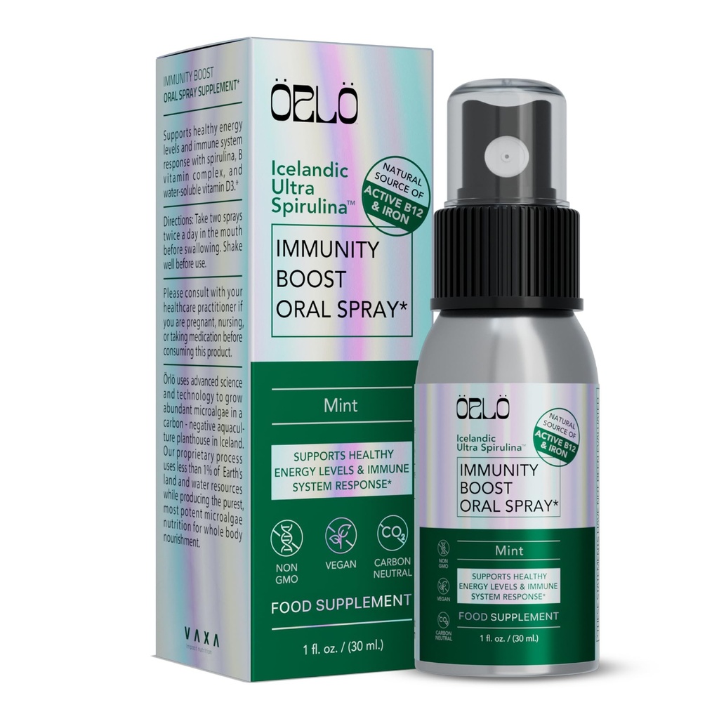 Orlo Imunity Boost Multivitamine Supliment pentru adulți Spray - Spirulina, Bioactive Vitamina B Complex, B12 Methylcobalamină, Vitamina D3 - Energie, Brain & Immune Health (până la 60 Serviri)