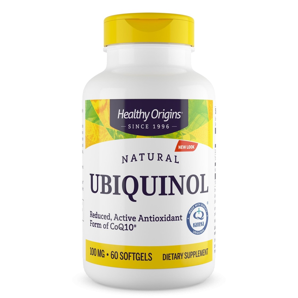 Origine sănătoasă Ubichinol 100 mg (Kaneka QH, Non-GMO, Gluten Free, Heart Support, Energy Support), 60 Softgels