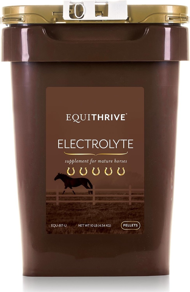 Pelete electrolitice de cai echilibrate, suplimente de vitamine și minerale, alimente pentru ecvidee pentru formare și concurență, 10 lbs, 50 de zile de aprovizionare
