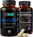 ELEAN Immuno PWR- imbogatit cu zinc, seleniu, aminoacid Lysina si extract de root Astragalus pentru Sinteza colagenului, sanatate tiroidiana, suport mineral, energie si sanatate imuna 90 Veg capsule.