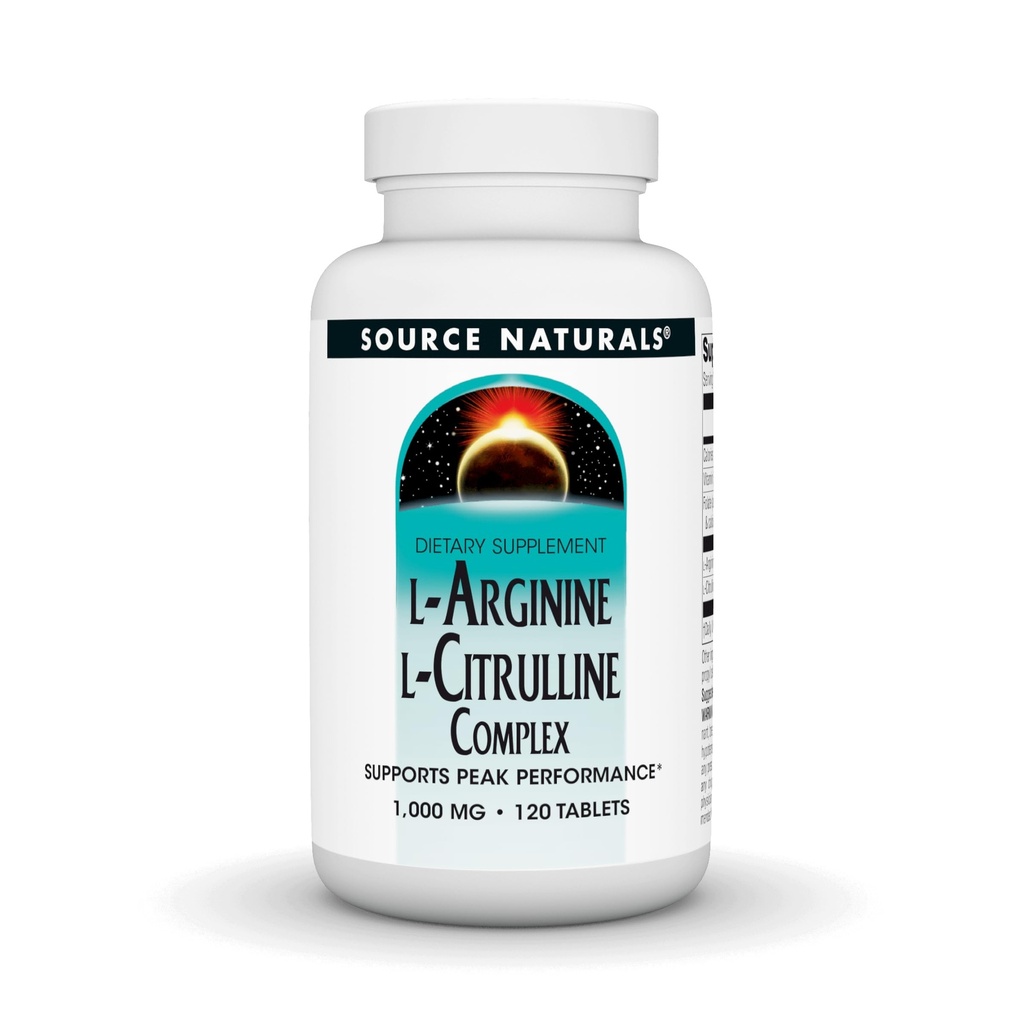 Naturals sursă L-Arginine L-Citrulline Complex, 120 comprimate, 1000 mg