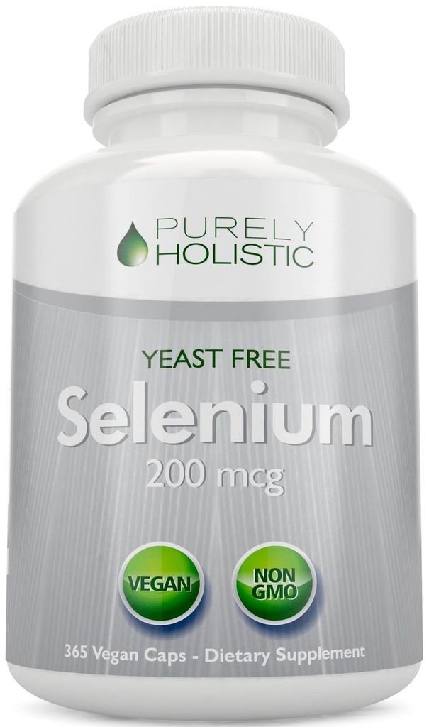 Seleniu 200mcg - 365 capsule Vegan nu tablete - Pure & Drojdii Free L-Selenometionină pentru o absorbţie îmbunătăţită - tiroidă, inima, şi suport al sistemului imunitar - Antioxidant Trace Mineral - Made in USA