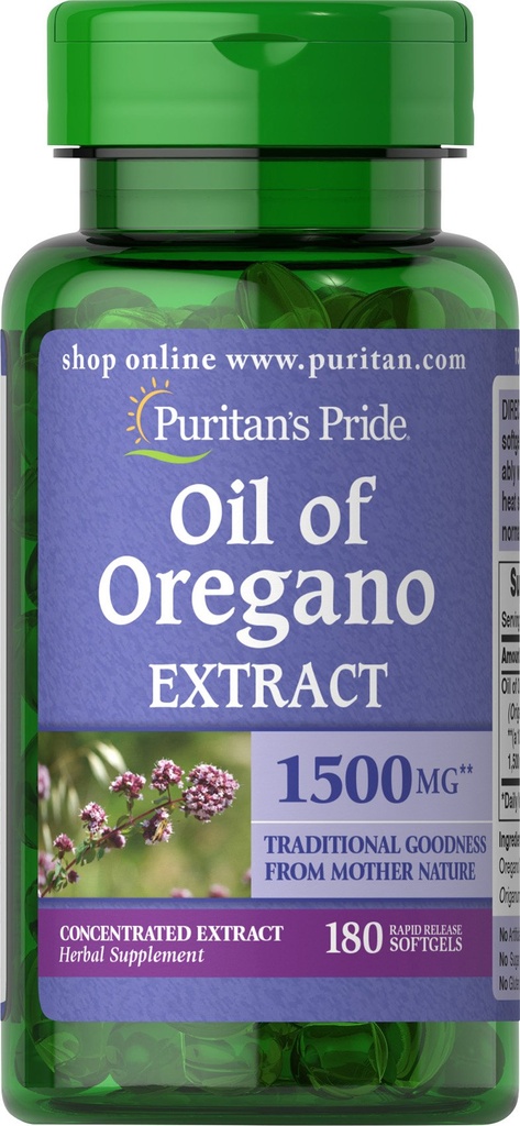 Ulei de mândrie puritan de extract de Oregano 150 mg Softgels, 180 Conte