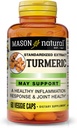 MASON NATURAL Turmeric 500 mg, cu 95% Curcuminoide, Supliment pentru wellness & suport comun global, 60 capsule vegetale cu bază de plante