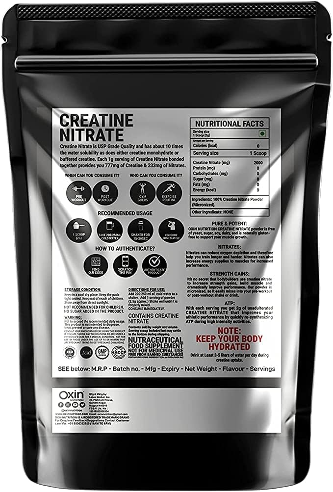 Flacon Creatin Nitrate Pre Antrenament Supliment pulbere 50 Grams, 1.7637 Ounce