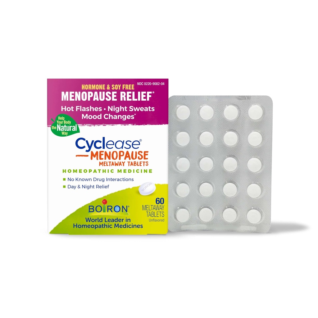 Boiron Cyclolase Menopause Tablete pentru eliberarea de Flash-uri fierbinți, transpirații de noapte, iritabilitate, și Swings Mood - 60 Conte