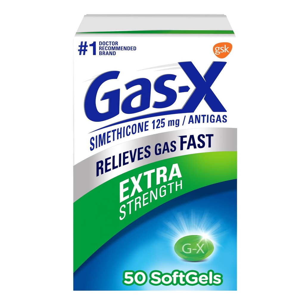 Softgels de gaz-X Extra Putere cu Simethicone 125 mg - 50 Conte