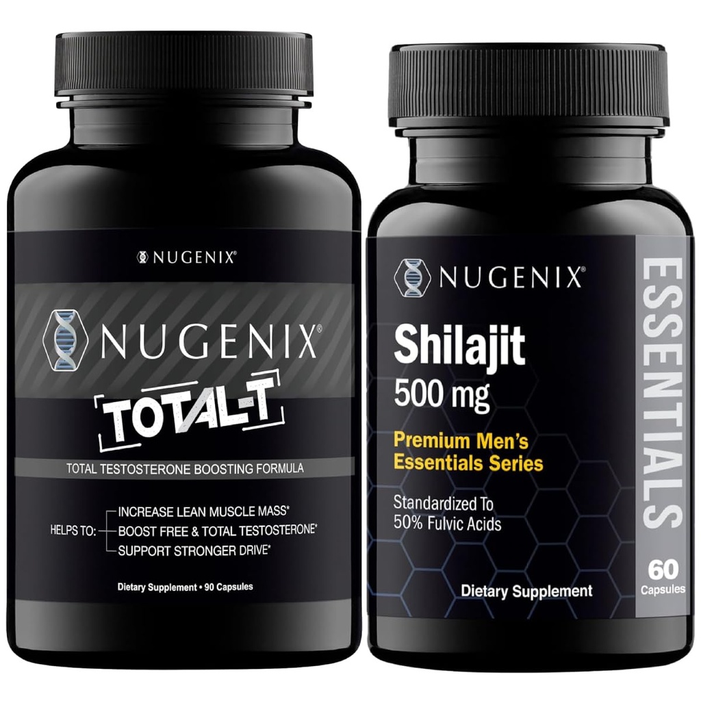 Nugenix Essentials Shilajit și Total-T Testosteron Booster pentru bărbați