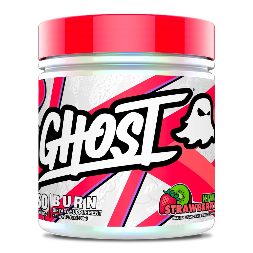 Pudră de management al greutății GHOST Burn, căpșuni Kiwi (60 de serviri) - supliment de suport metabolic și energetic pentru bărbați și femei - Cafeină naturală, L-Carnitină și L-Tyrosine - Soy & Sugar-Free, Vegan