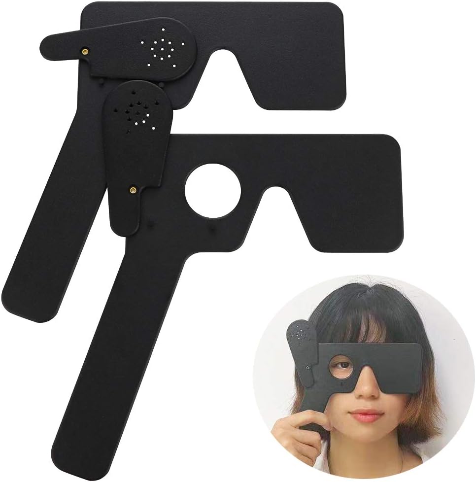 2 Pachet Ochi Ocluzer oftalmic pentru oftalmologi, Optometriști și ortoptiști Eye Exam Tool (Negru)