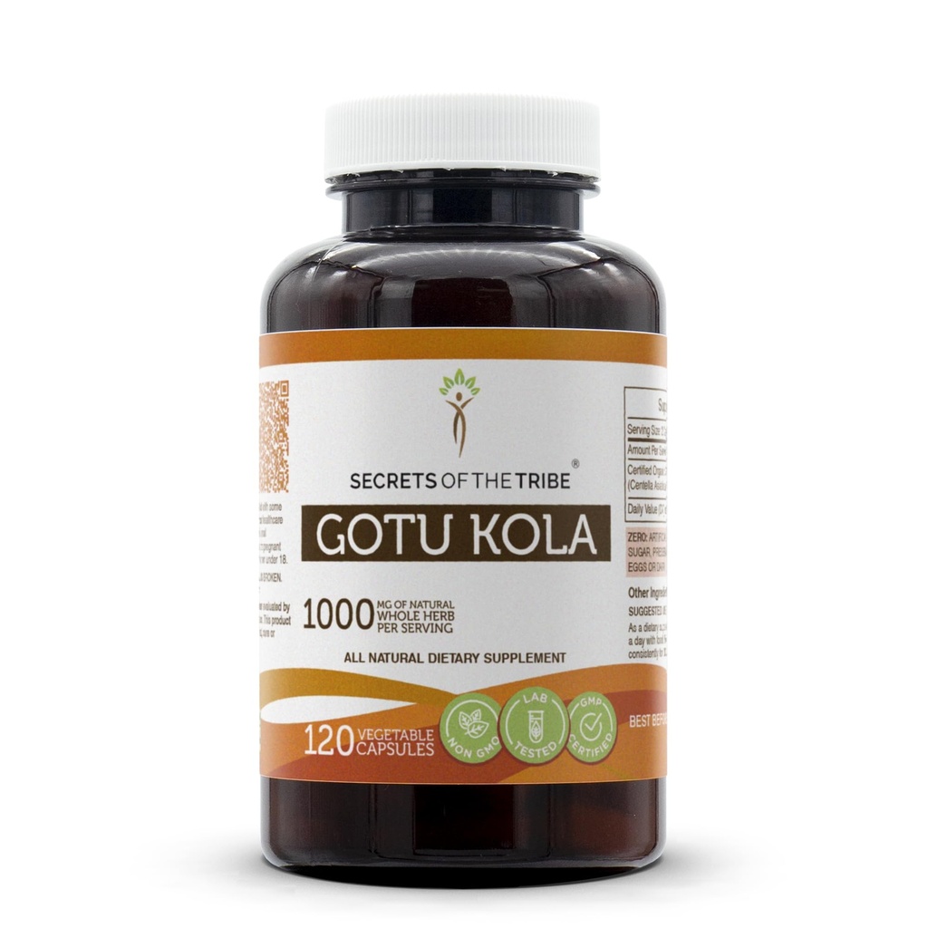Secretele Tribului Gotu Kola 120 Capsule, 1000 mg, Gotu Kola (Centella Asiatica) Herb uscat (120 Capsule)