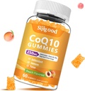 Sugar Free CoQ10 Gummies, Plus Omega-3, Vitamina B3 și Zinc, Magneziu, 5X Coenzime de înaltă absorbție Q10 Suplimente, q10 Boost Cellular Energy, Potent Antioxidant & Brain, Peach Flavor, 60 Cts