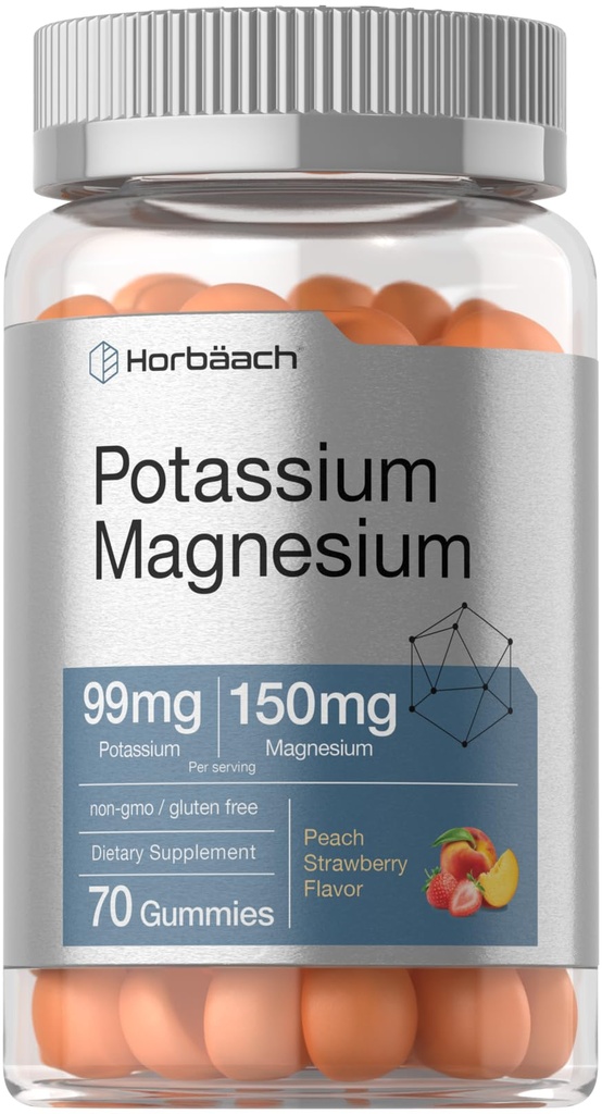Horbäach Supliment de magneziu de potasiu Gummies 