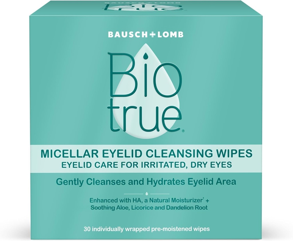 Biotrue Micellar Eyeleid Grija pentru Iritate si Stergerea Ochilor Uscaţi, de la Bausch + Lomb, Multi, 30 Conte