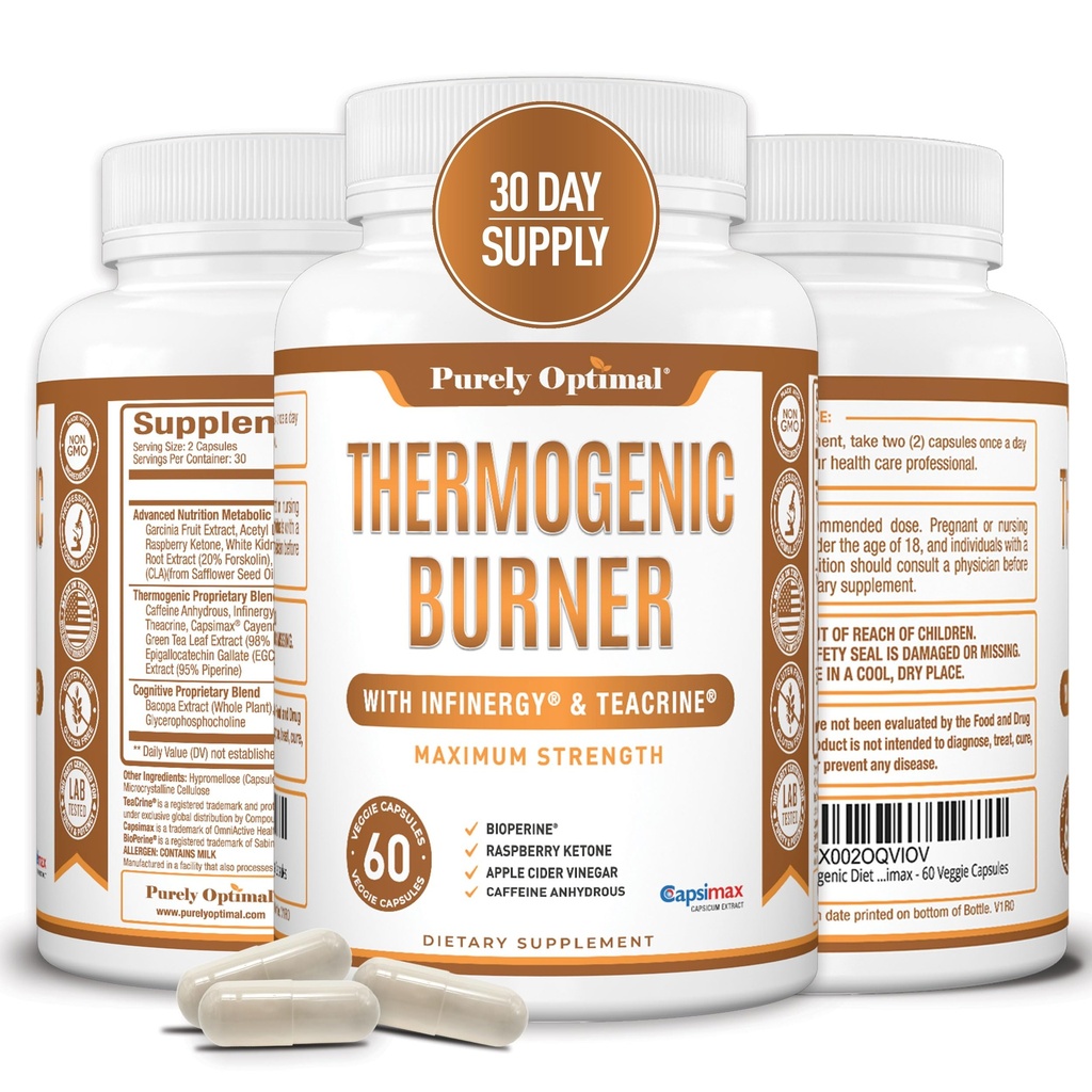 Pur și simplu optimizate arzător de grăsime termogenic pentru femei - suport metabolic avansat și booster de energie - ingrediente naturale, Vegan-prietenos, non-GMO - 60 capsule