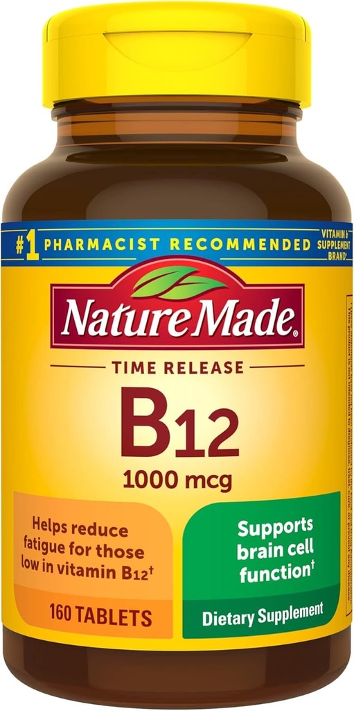 Natura Made Vitamina B-12 1000 mcg comprimate cu eliberare temporizată 160 ea (Pachet de 3)