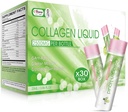 Colagen lichid pentru femei, 2500 mg Beauty Colagen Bea cu Marine Colagen Peptides Glutatione Anti-Aging, Retina umiditate, Vitamina C & Biotina pentru Revitalizarea pielii (Pachet de 30)-Lemon Flavor