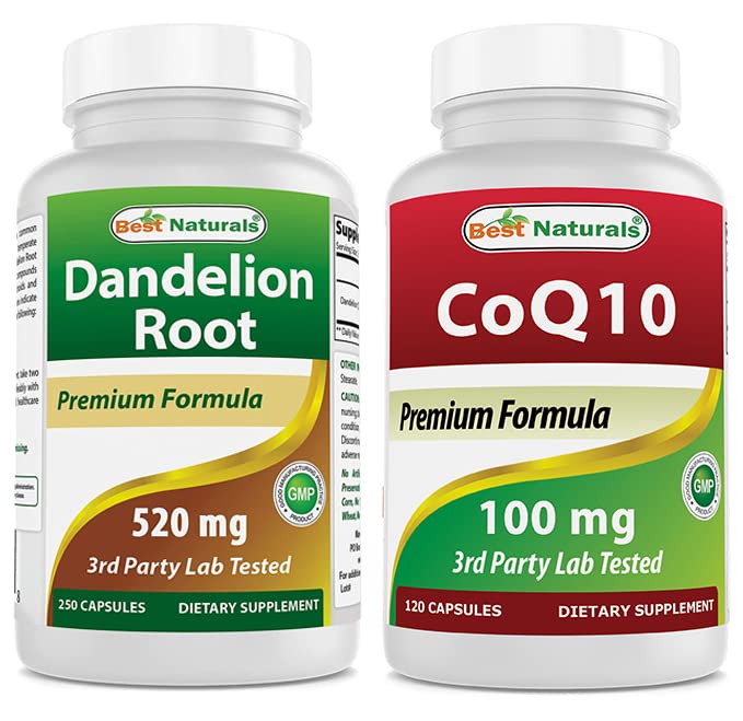 Cel mai bun naturals Dandelion Root 520 mg & COQ10 100 mg