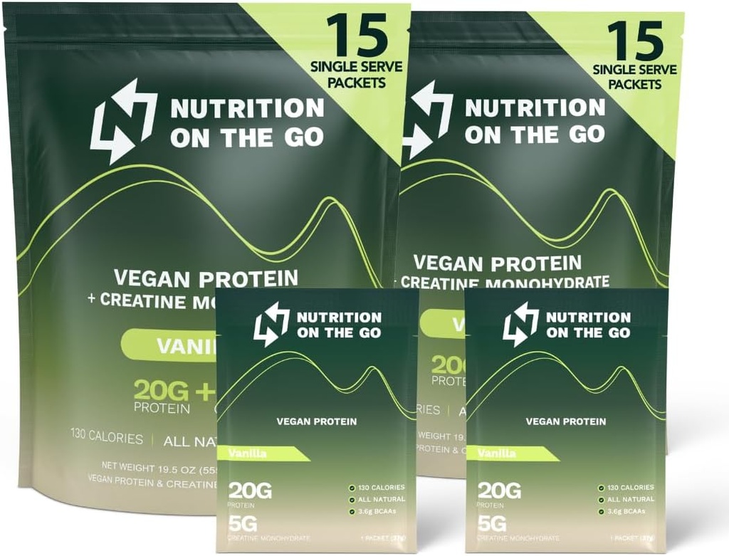 Nutriţie Pe Go Vegan Pachete de praf de proteine de proteine cu Creatină 