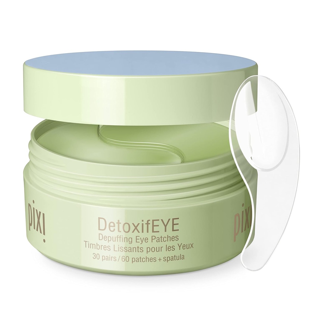 Pixi Detoxifeye Depuffing Hydrogel Under-Eye Patches, Castravete, Acid hialuronic & Cafeina pentru ochi pufosi si cercuri intunecate, Hydrate Eye Area, 30 perechi, 60 Patches