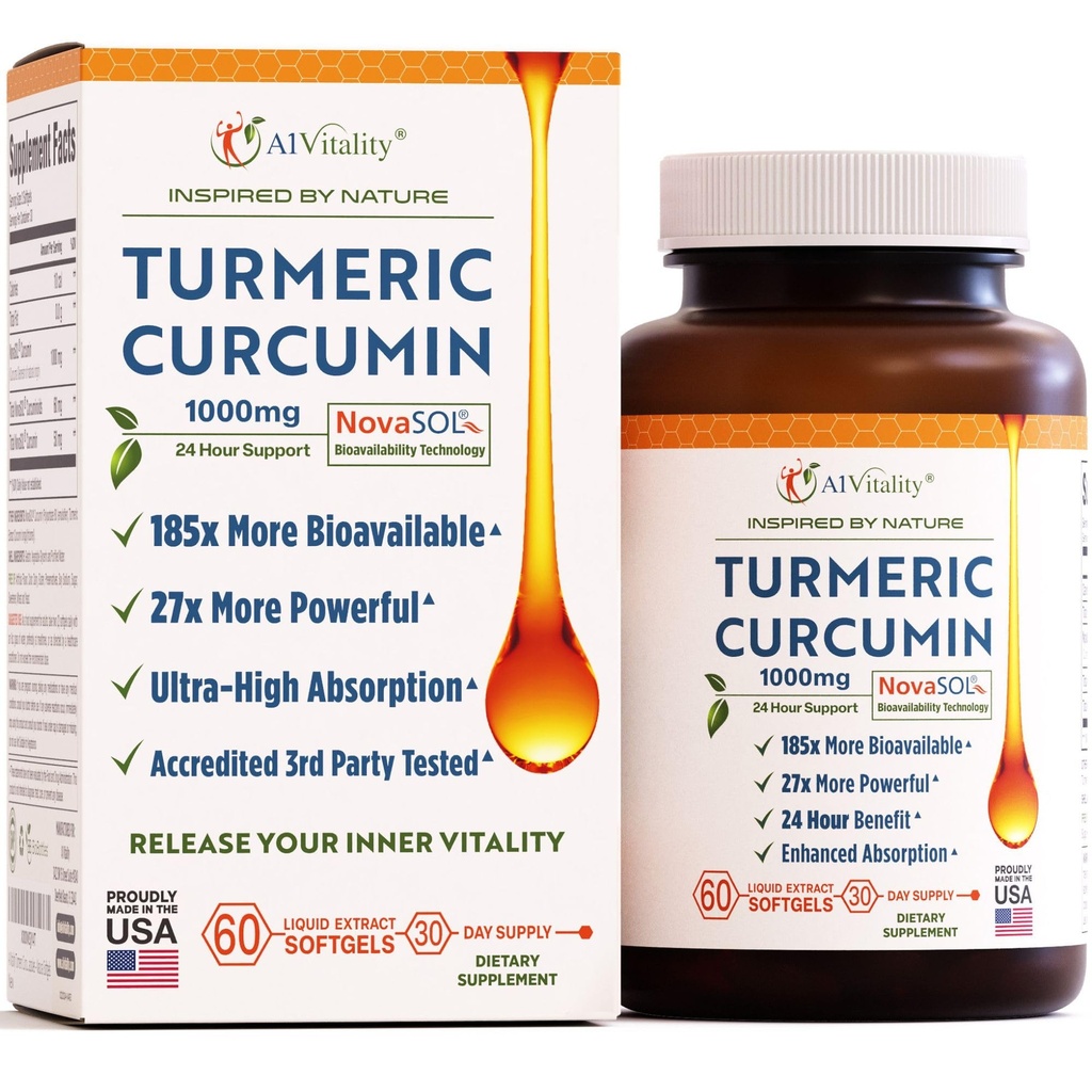 A1Vitality NovaSOL Curcumin Turmeric 1000mg 