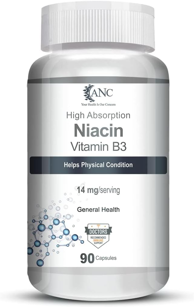 Capsule Generic Niacin Vitamina B3 - cu culoare, non-GMO, gluten fără -90 capsule