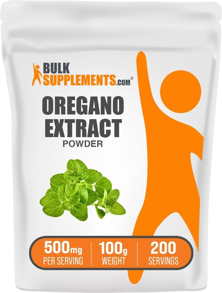 BulkSupplements.com Oregano Extract pulbere - Supliment de extract de plante, de la Oregano Herb - Gluten gratuit, 500 mg per Serving, 100g (3.5 oz) (Pachet de 1)