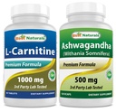 Cele mai bune naturale L-Carnitina 1000mg și extract de Ashwagandha 500 Mg