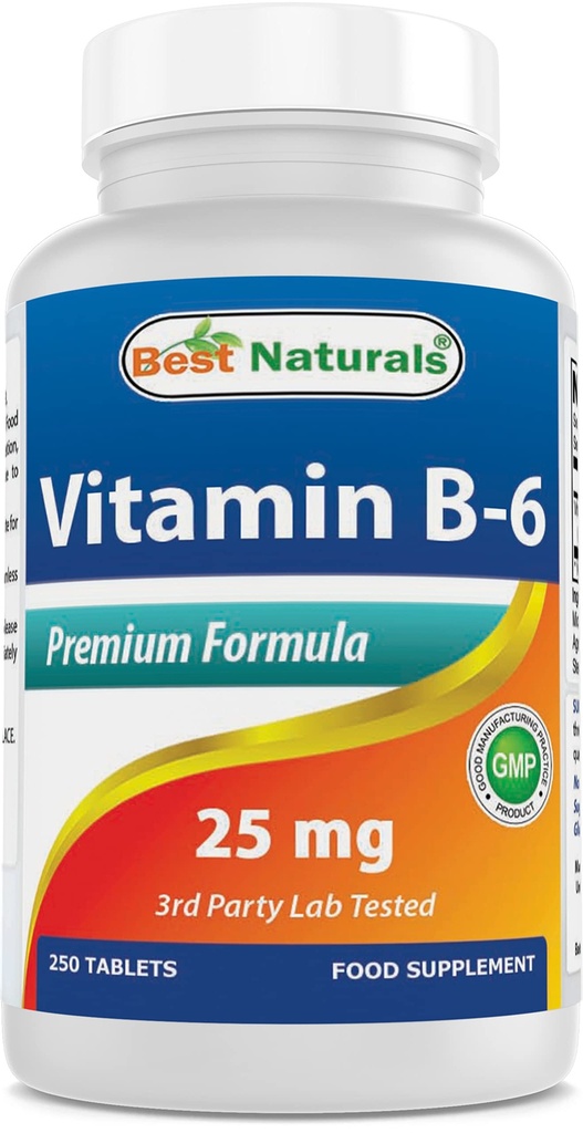 Cele mai bune naturale vitamina B-6 25 Mg tablete, 250 conte