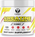 Creatine Monohidrat Gummes pentru bărbaţi şi femei 5g de Creatină Monohidrat per Servire - Vegan, Lemon Flavor, 120 Conte.