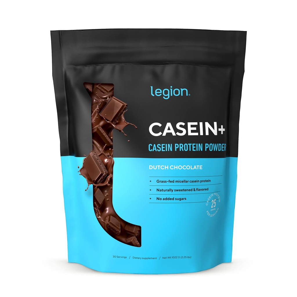 LEGION Casein Pudră de proteine (Ciocolata Dutch) - Micellar pudra de proteine cazeină - non-GMO, praf de gluten-free și natural îndulcit de la vaci de iarbă-Fed (25 Servings)