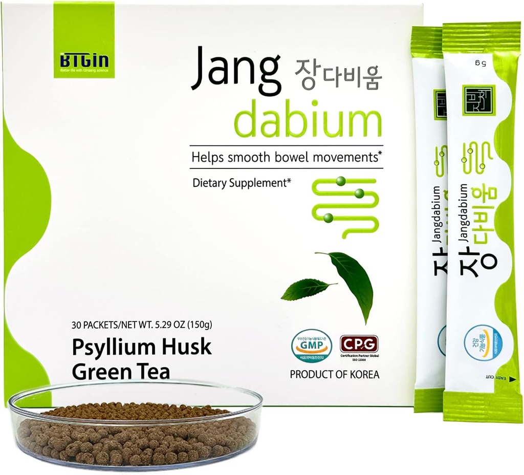 Psyllium Husk Fiber Fish Colagen All-in-One Supplement for Digestive Health, Colon Cleanse to Support Constipation Relief, Better Digestion, Jangdabium 30 Packets