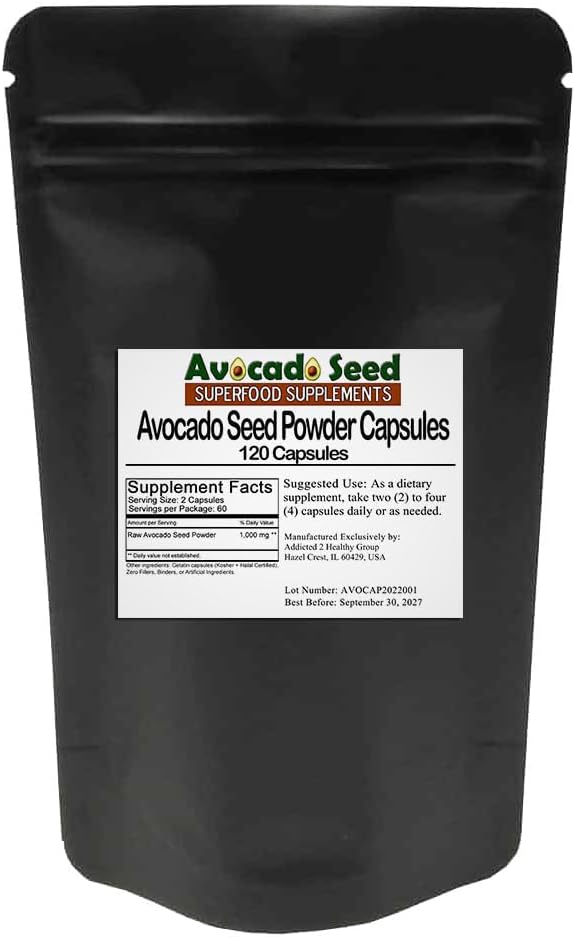 Capsule de semințe de avocado - 120 Conte