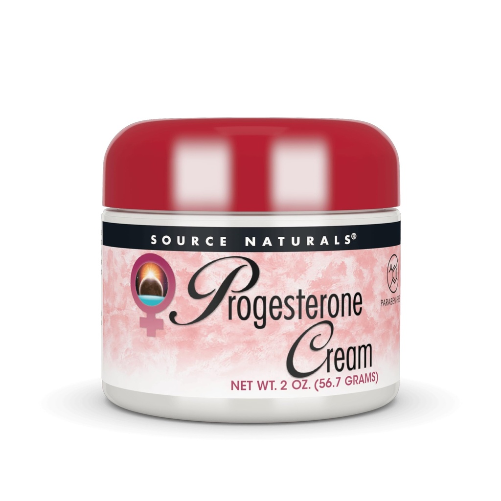 Sursa Naturals Progesteron Cream - Suport pentru sanatate pentru femei - puritate mare, Paraben gratuit - 2 Once Jar
