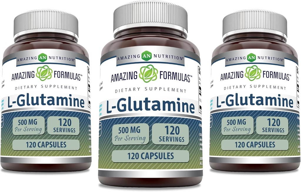 Amazing Formulas L-Glutamine 500 mg Capsulele 