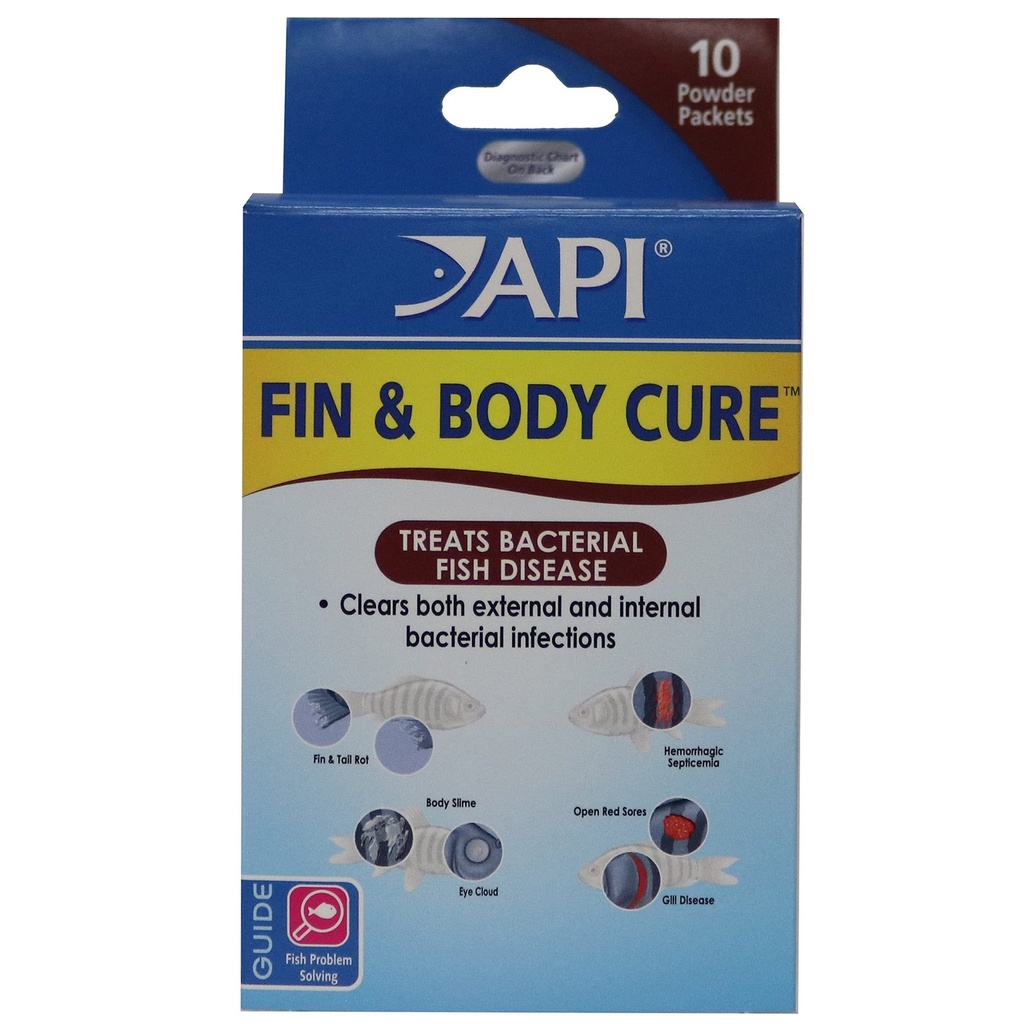 API FIN & BODY CURE de apă dulce Powder Medicamente 10-Count Box