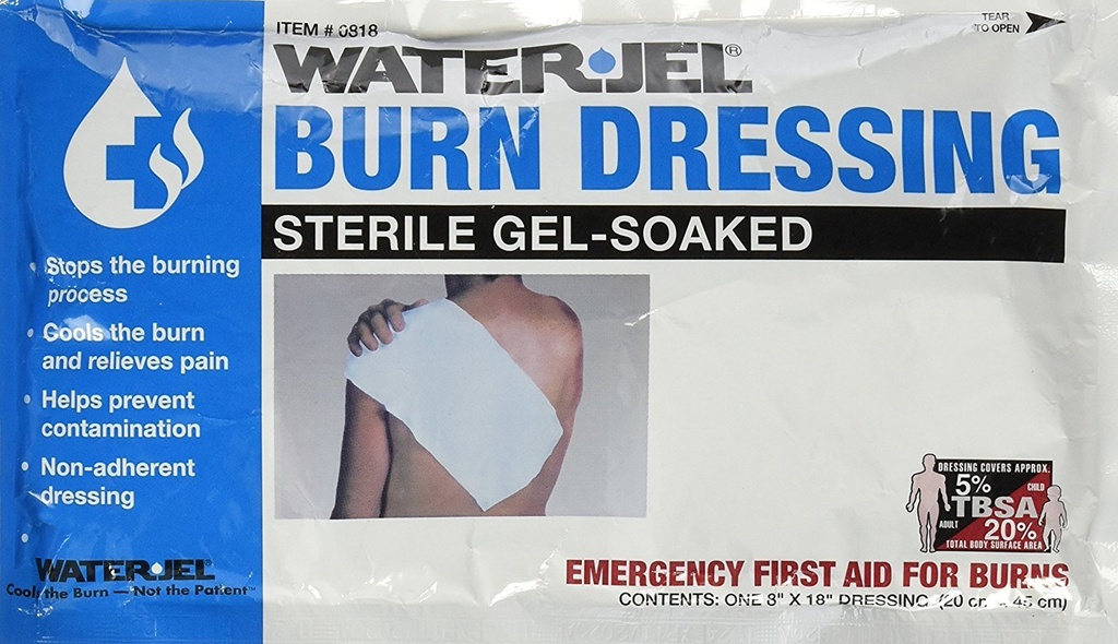 Jeleu de apă de urgență Arde dressing, 8" x 18"